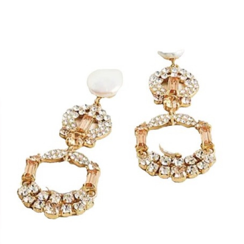 Jcrew gold and rose peel drop chandeliers